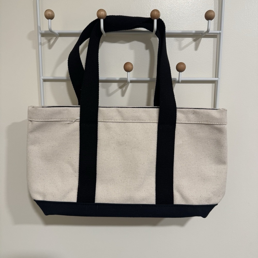 UBS Logo Canvas Small Tote Bag Navy Black/Khaki Scarborough & Tweed Banking